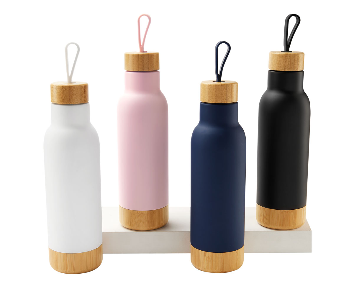 Termo BAI de 630 ml con tapa y base de bambú