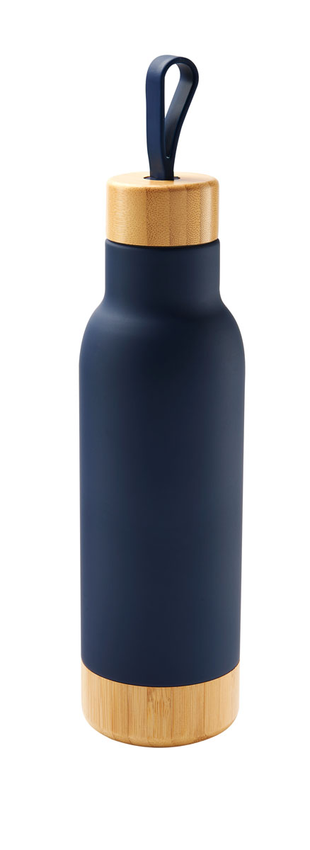 Termo de acero inoxidable con tapa de bambú