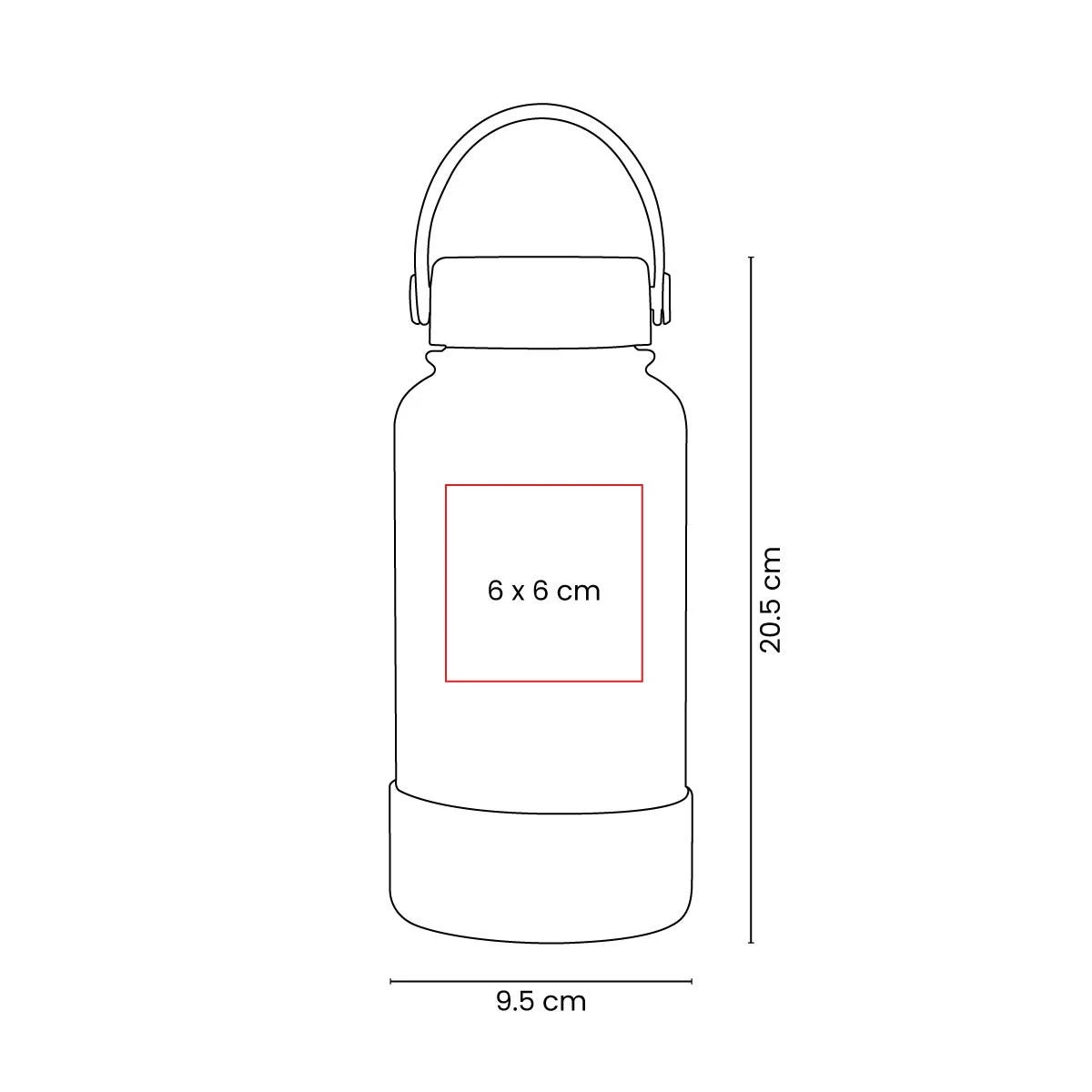 Termo DUGME con área de grabado láser de 6 x 6 cm