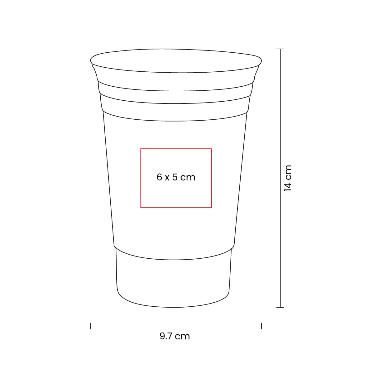 Vaso de plástico de capacidad media