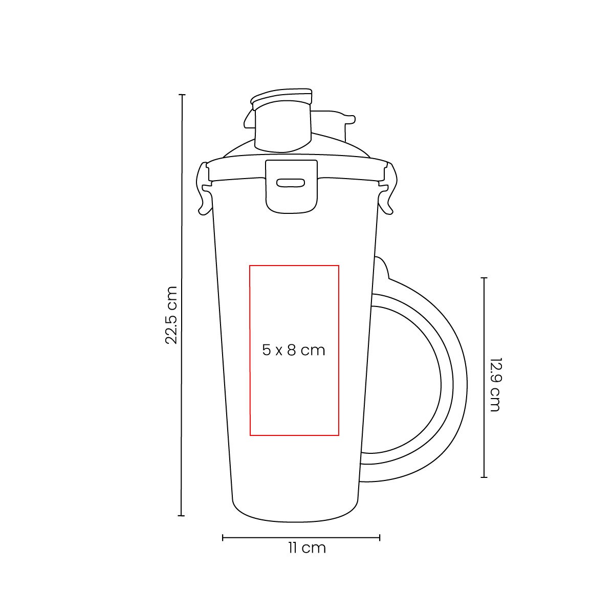 Vaso GALU con base de 7.7 cm de diámetro