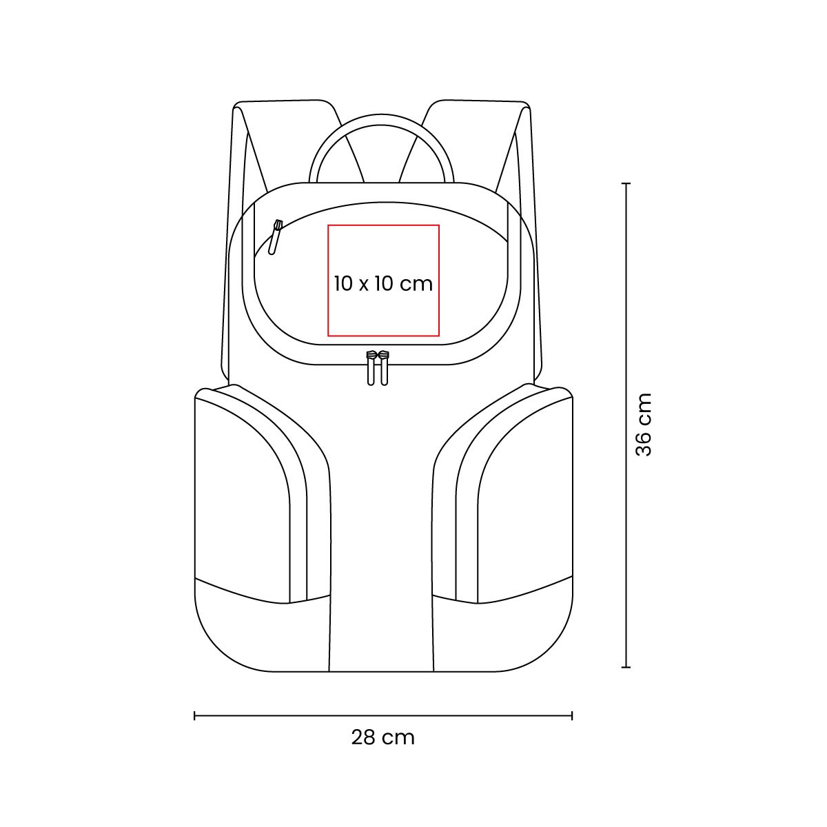 Mochila-hielera con bolsa superior y compartimentos laterales