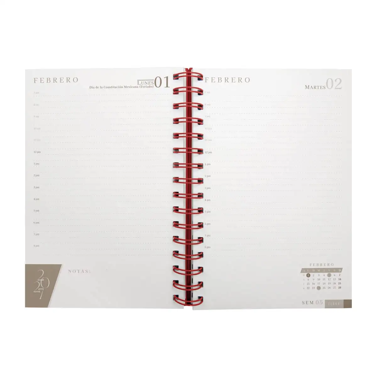 Agenda diaria personalizada con logotipo corporativo