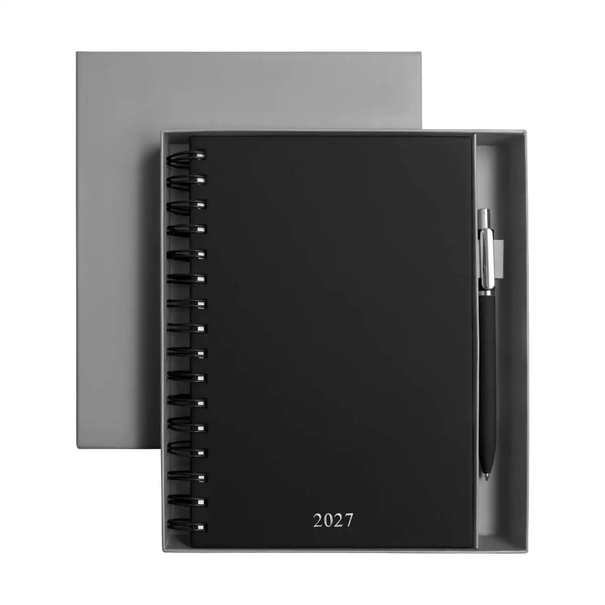 Kit corporativo con agenda y bolígrafo metálico