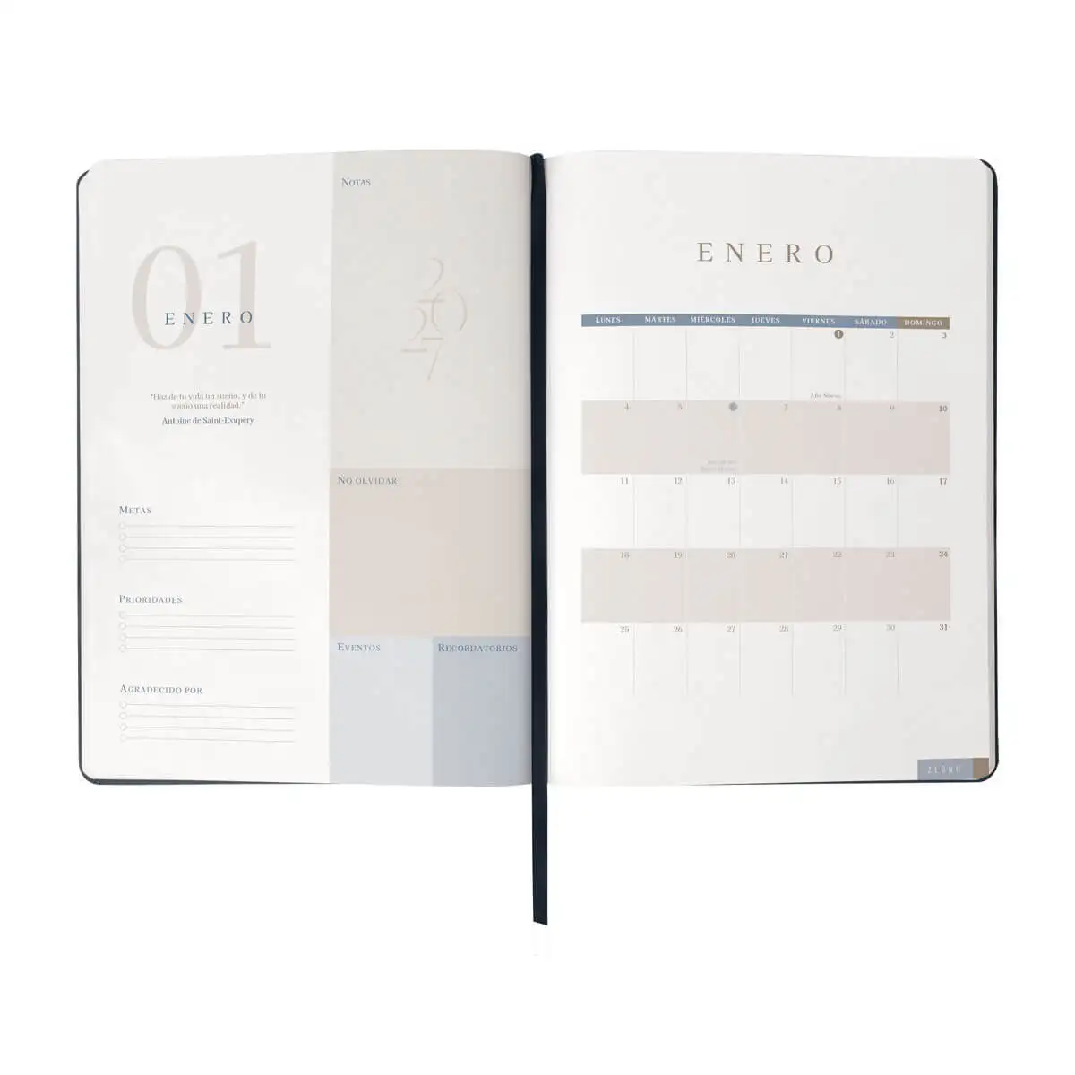 Agenda empresarial para reuniones y proyectos
