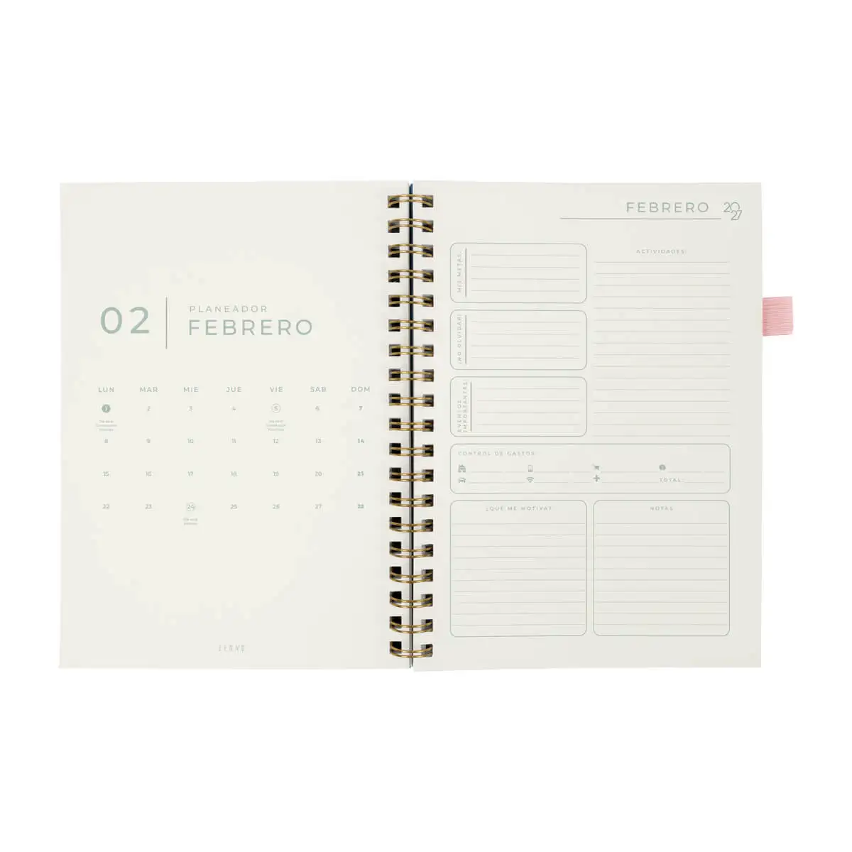 Agenda semanal personalizada con logotipo