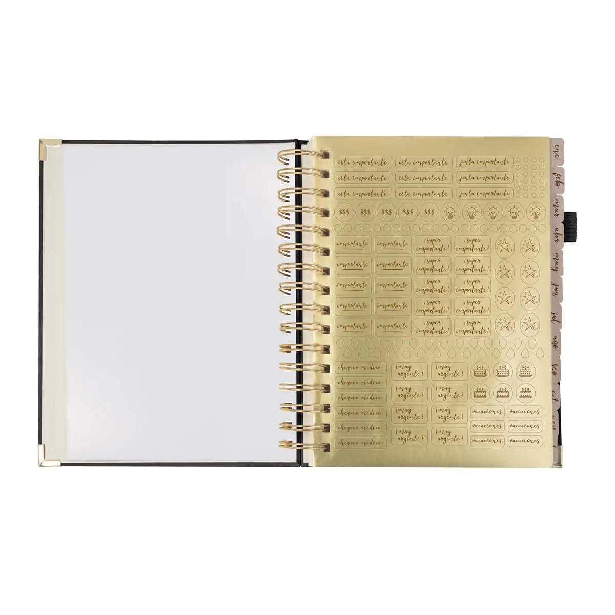 Agenda con separadores mensuales personalizada