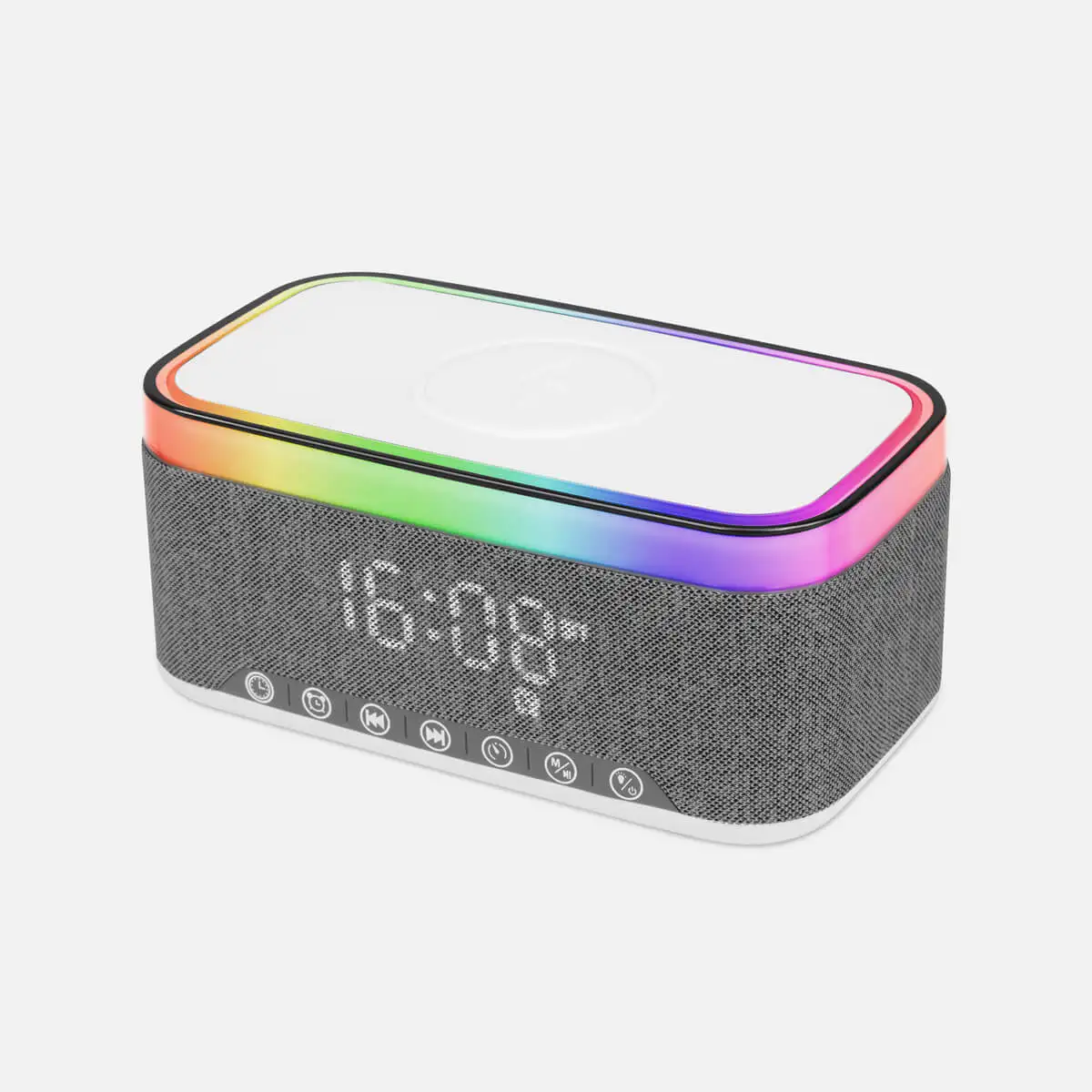 Bocina Bluetooth con reloj digital empresarial