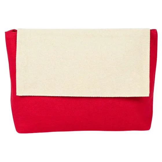 Cosmetiquera reutilizable con broche de velcro.
