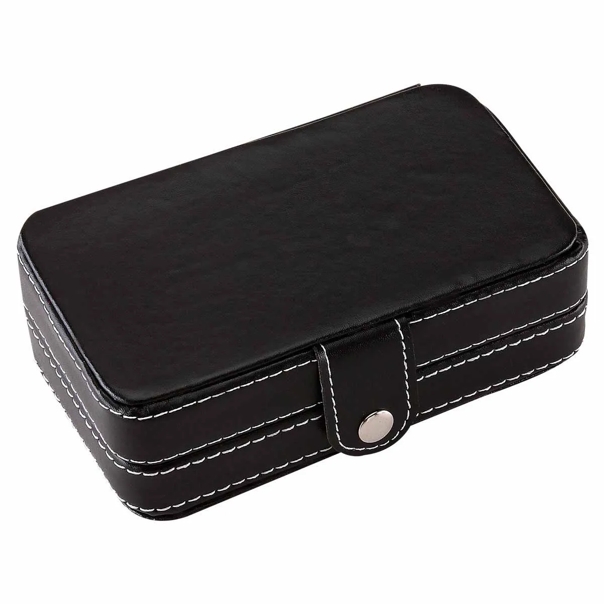 Kit de manicure con brochas de maquillaje y estuche.