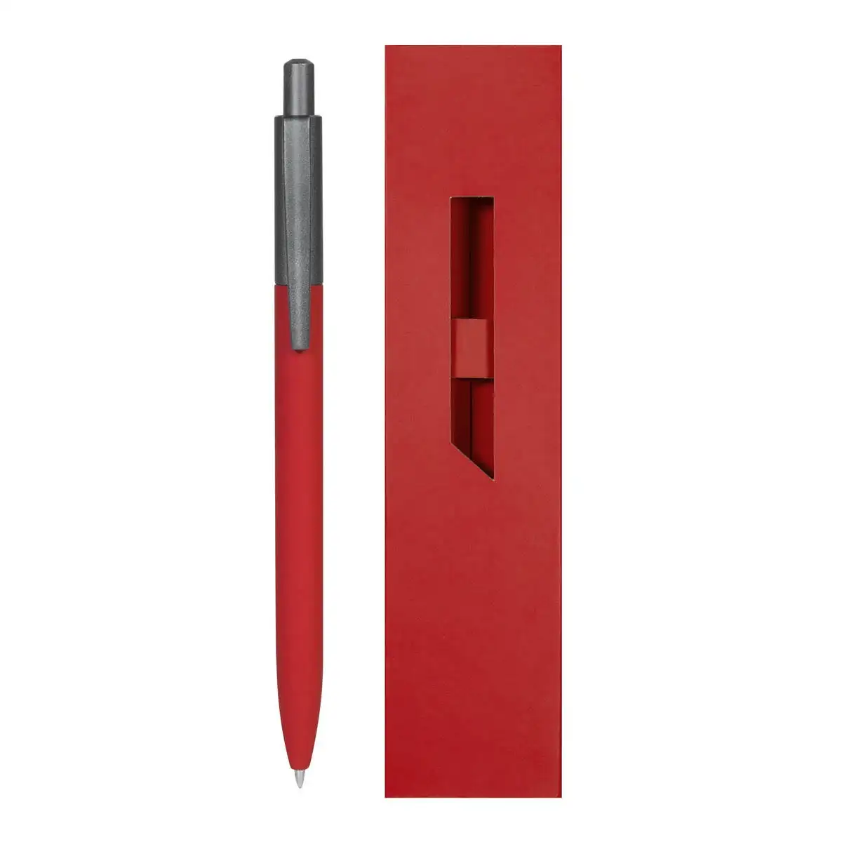 Bolígrafo de aluminio con estuche.
