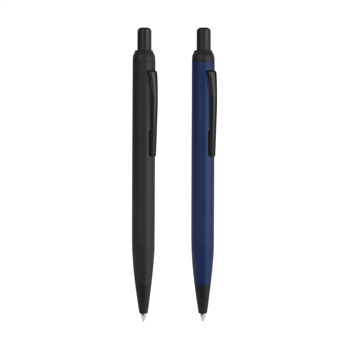 Pluma metálica mate con tinta negra.