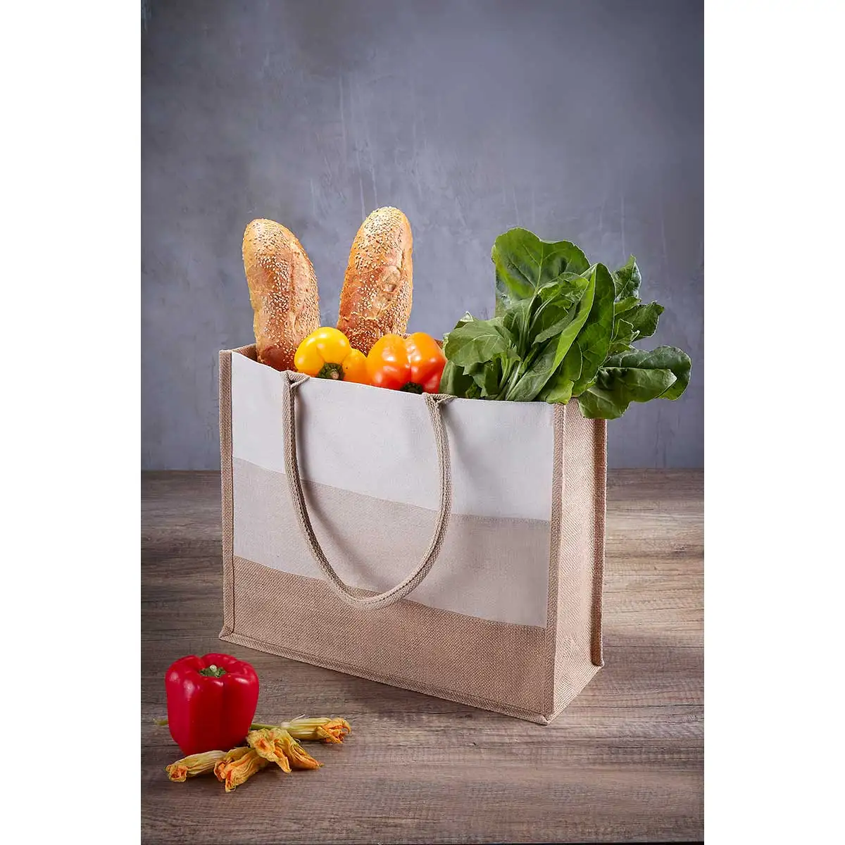 Bolsa ecológica promocional para ferias comerciales.
