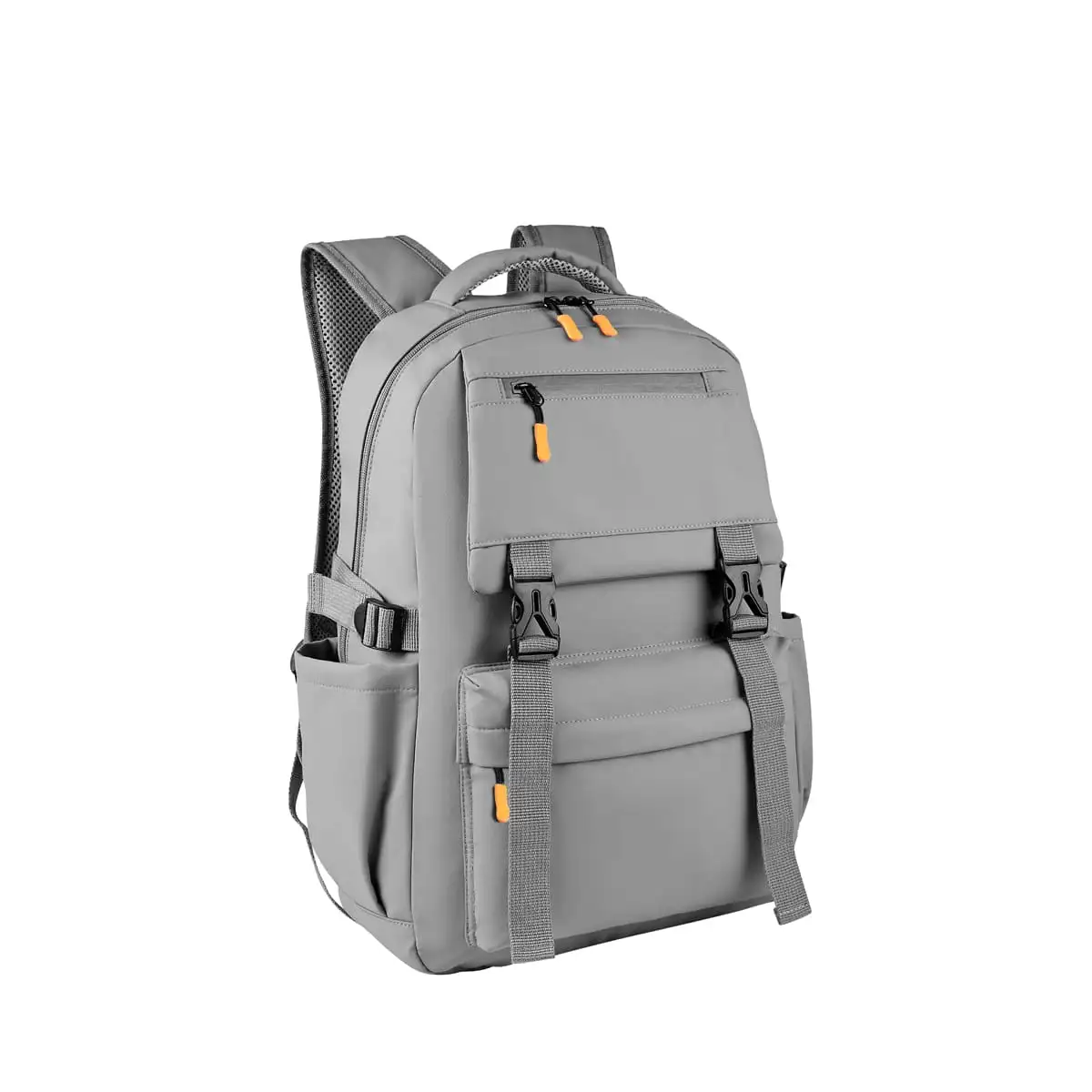 Mochila con bolsillo frontal reflejante.