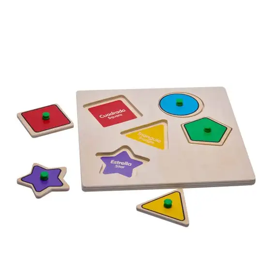 Rompecabezas educativo de madera para niños.