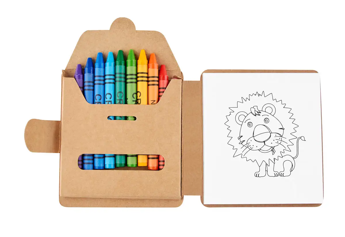 Libreta CAMELOT con crayones para colorear.