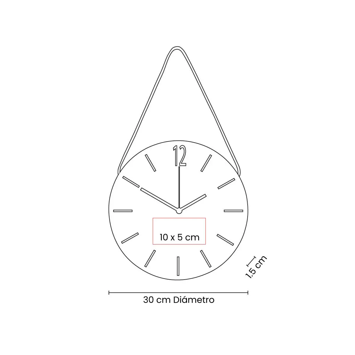Reloj de pared para recepciones empresariales.