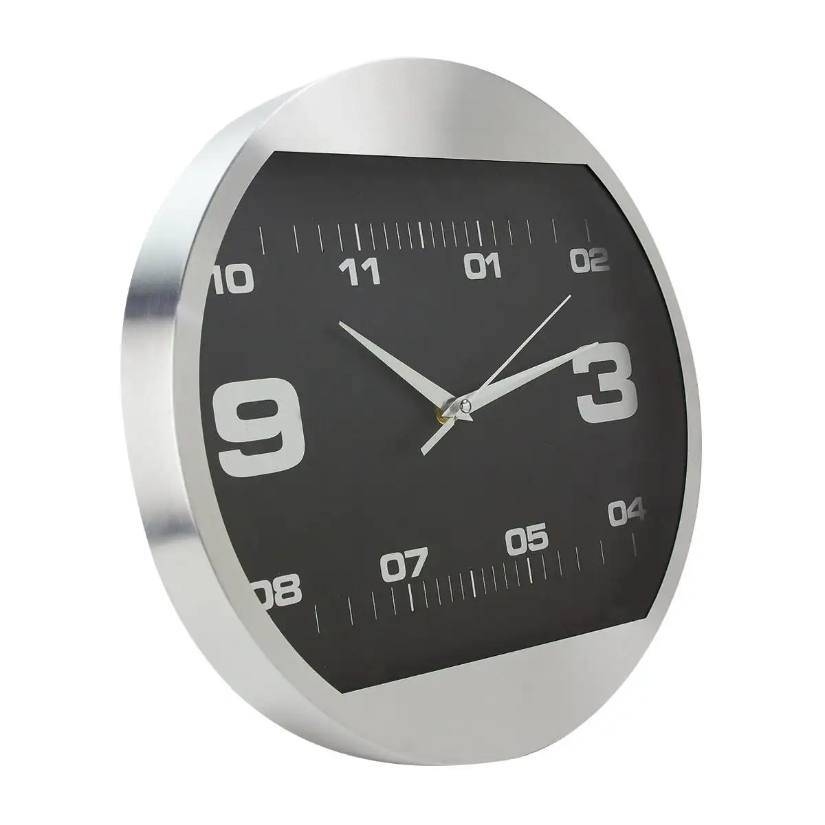 Reloj de pared de aluminio para oficina.