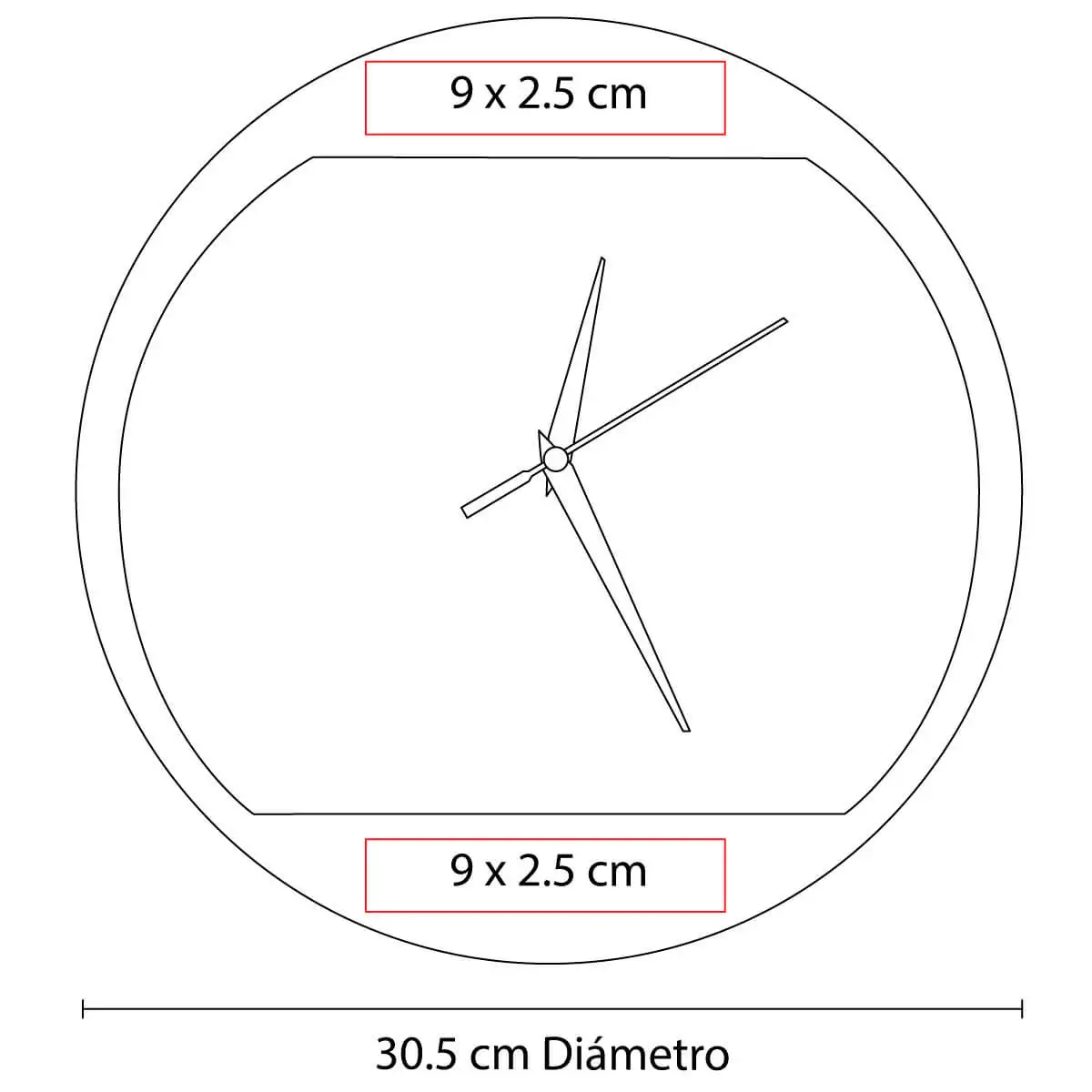 Reloj de aluminio para salas de juntas.