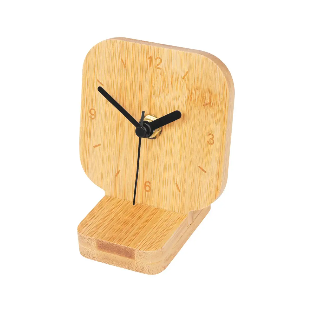 Reloj promocional ecológico para escritorio.
