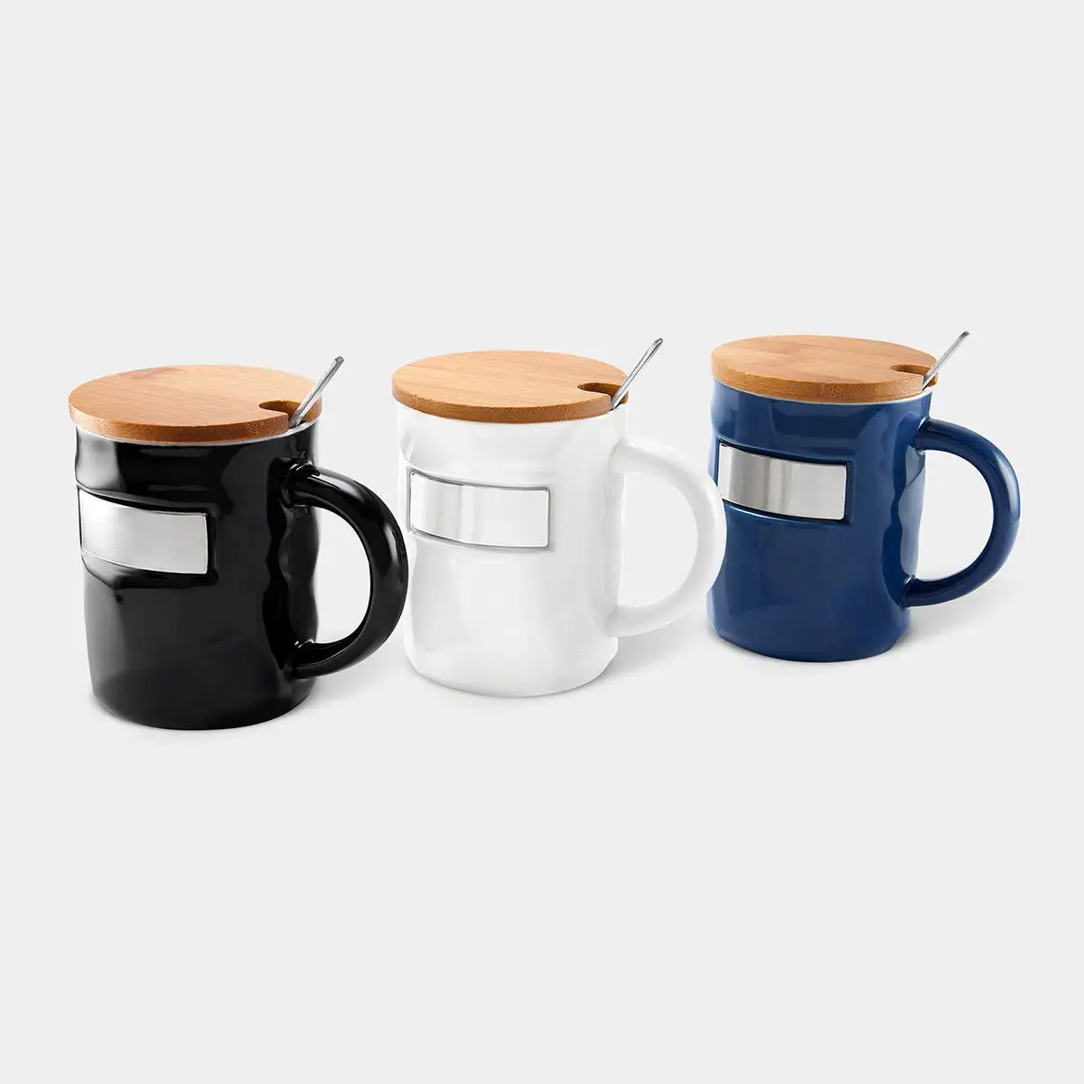 Taza BAMBUSA de cerámica con tapa de bambú