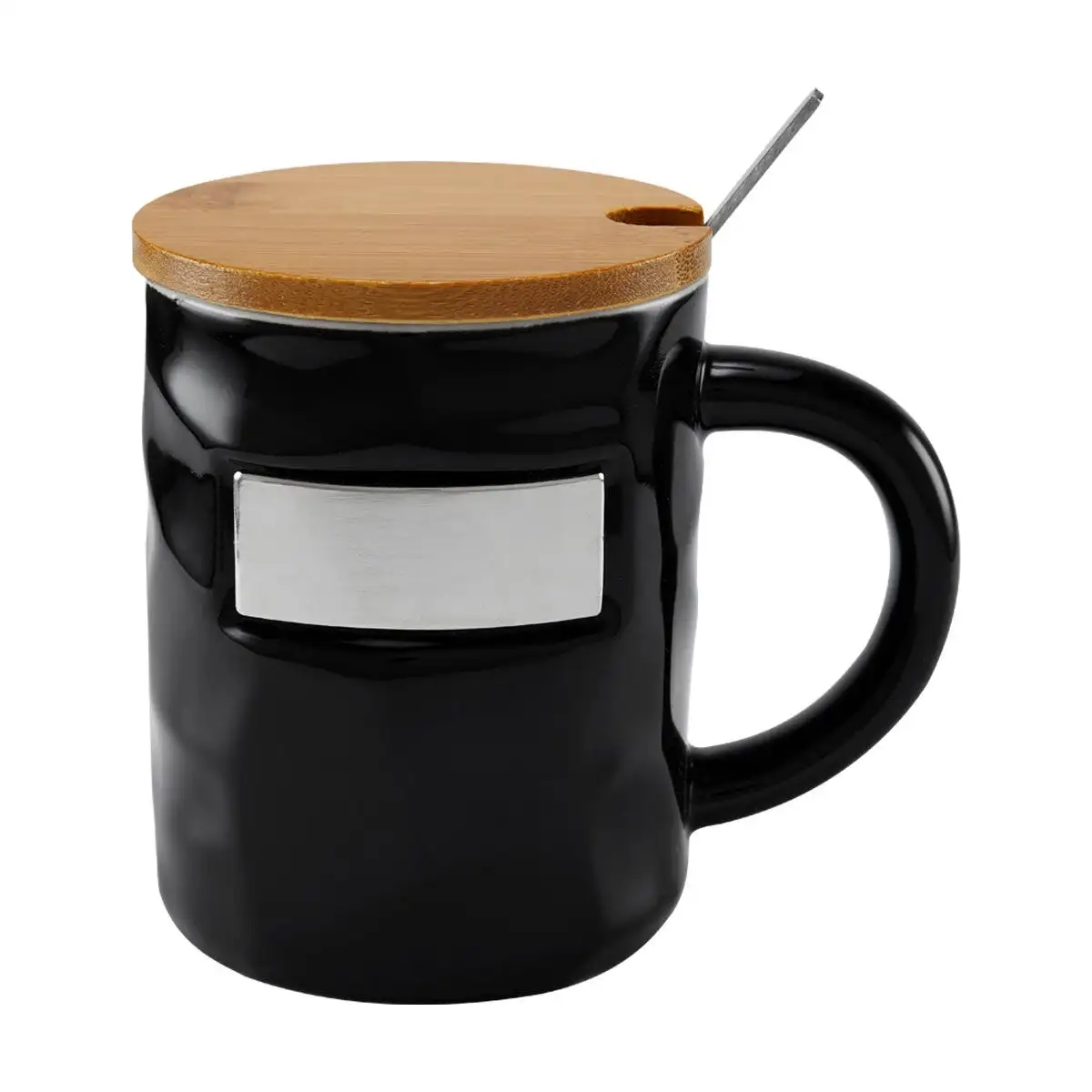 Taza con cuchara metálica para oficinas corporativas
