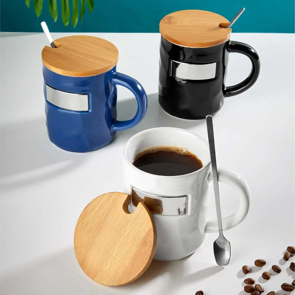 Taza con tapa natural para estaciones de café