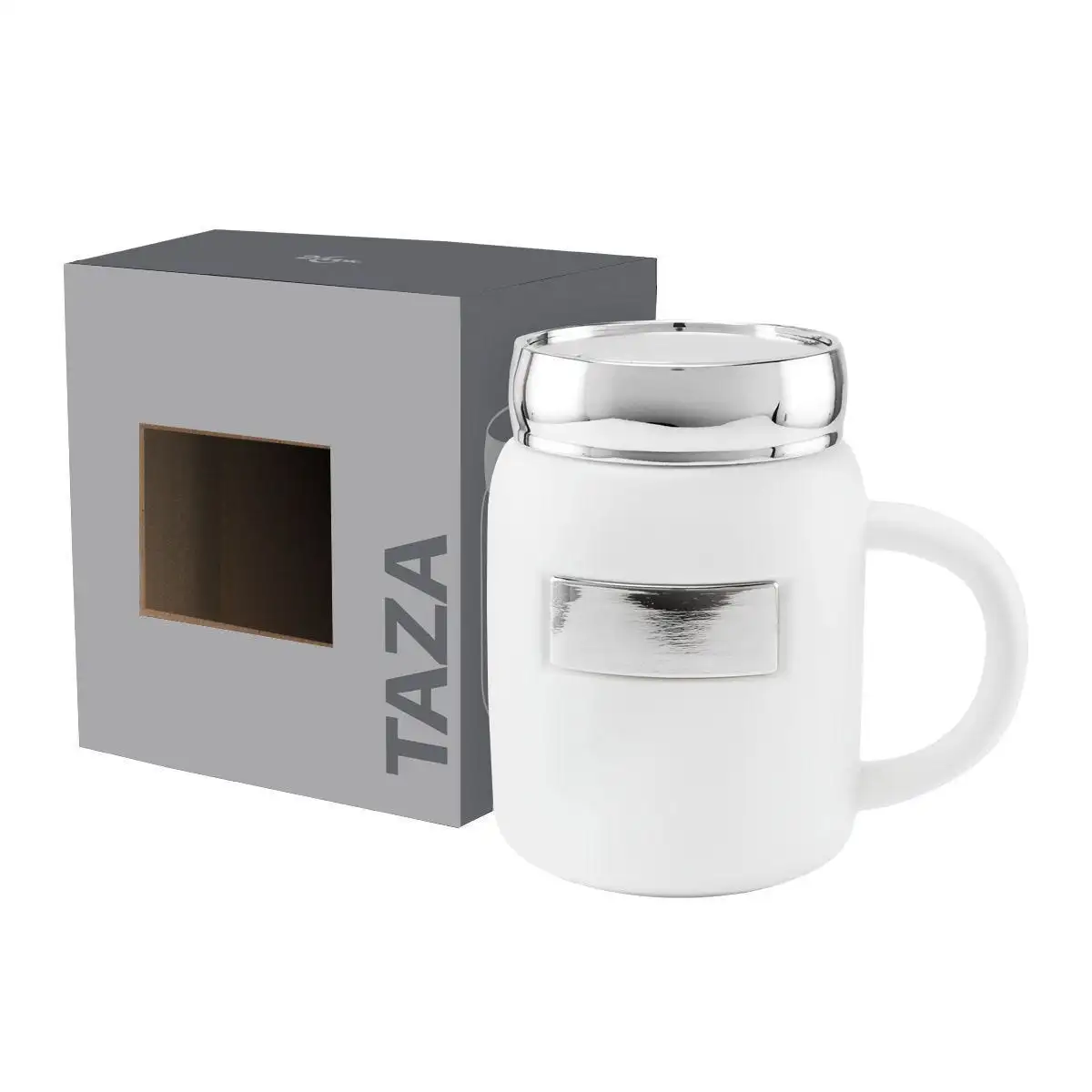 Taza ILMA personalizada mediante láser en placa.