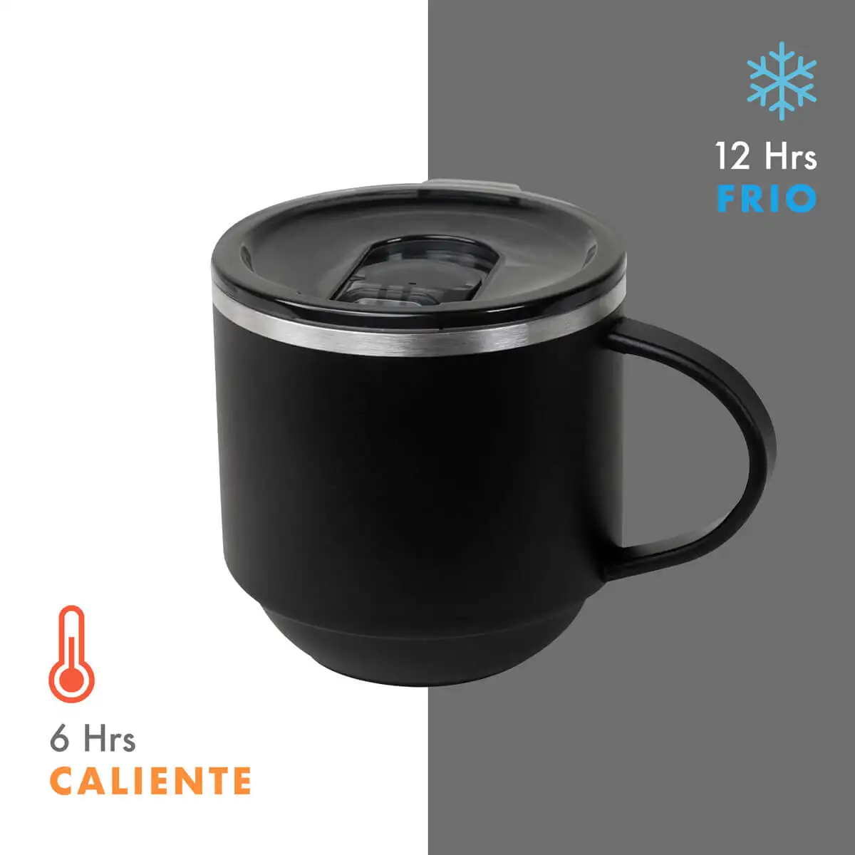 Taza KULDUR con tapa push para oficina.