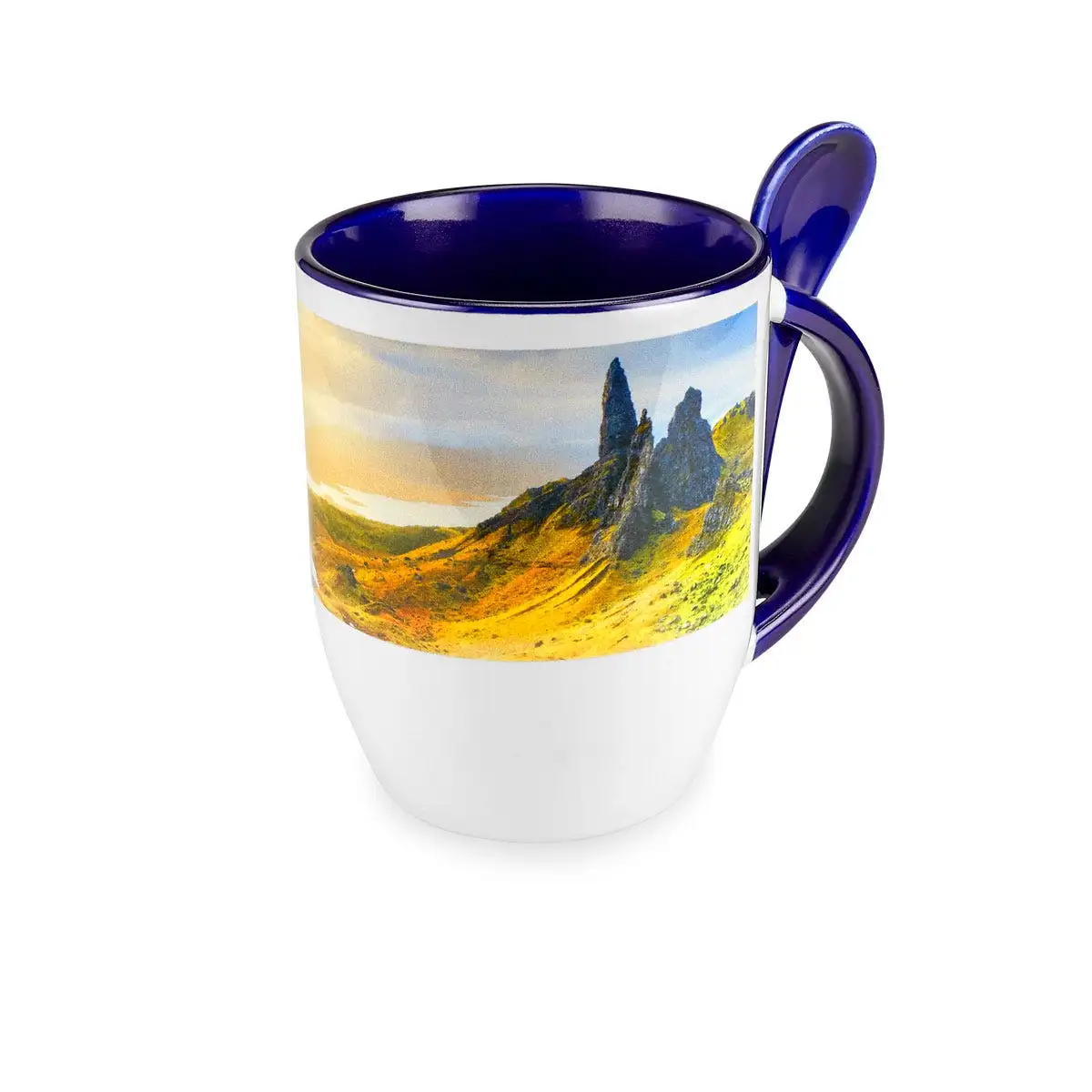Taza de 11 oz con cuchara para regalos empresariales.
