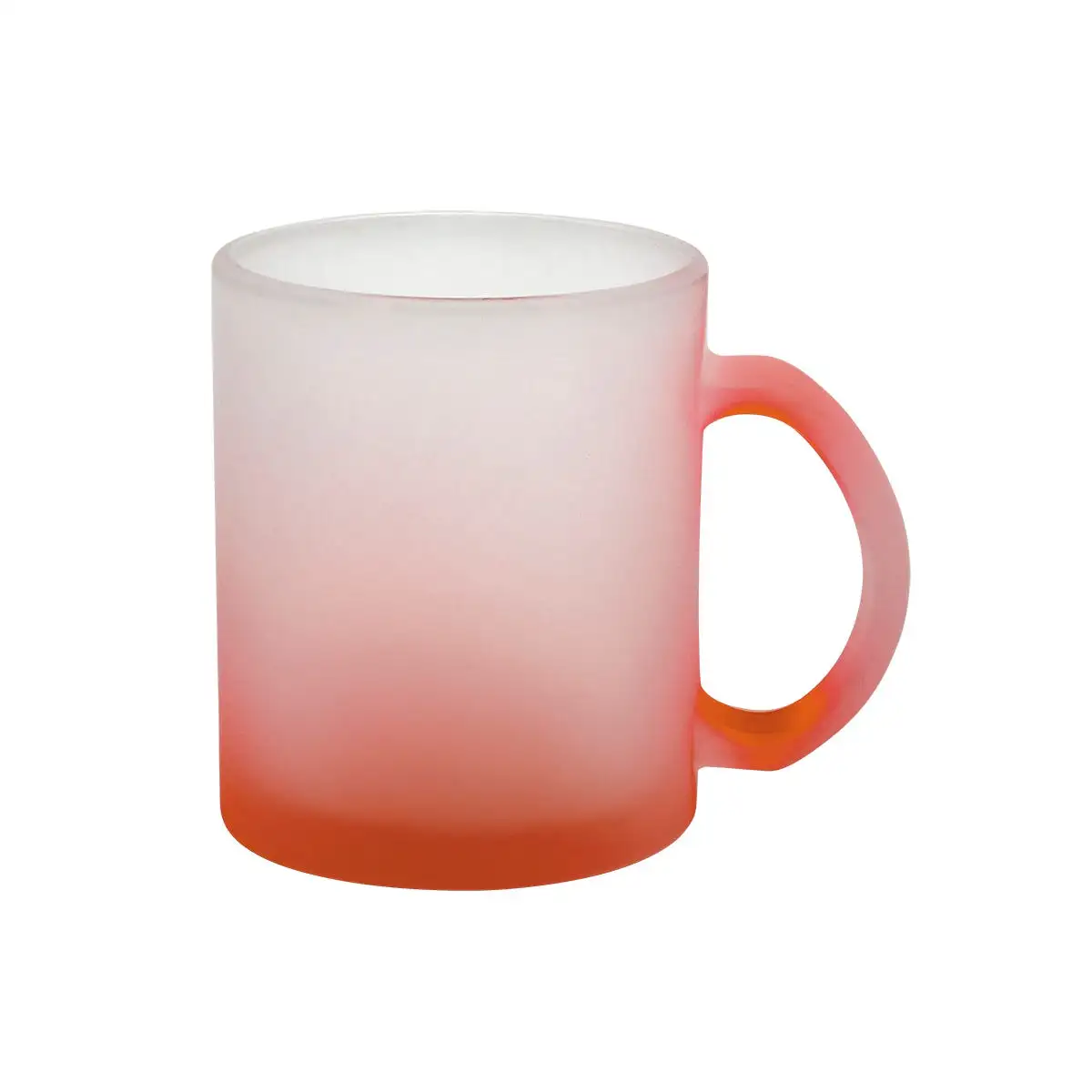 Taza sublimable de vidrio con base degradada.