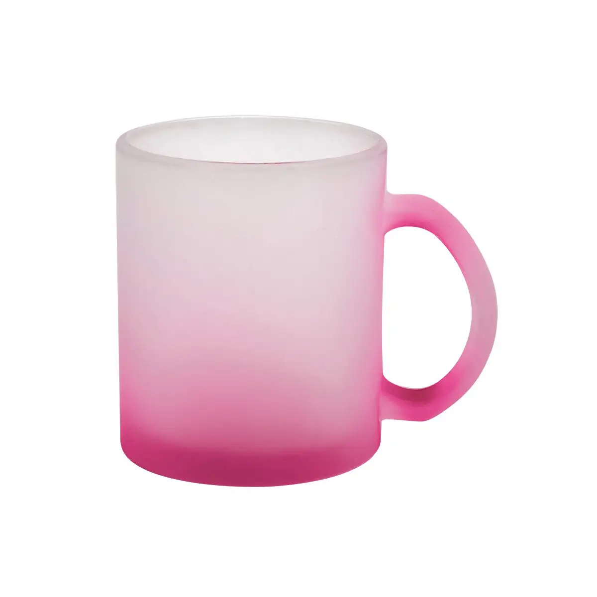 Taza de vidrio con degradado para merchandising.