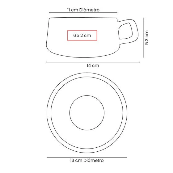 Taza promocional para salas de juntas.