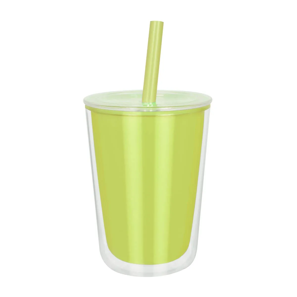 Vaso de plástico de 23 oz con tapa y popote.
