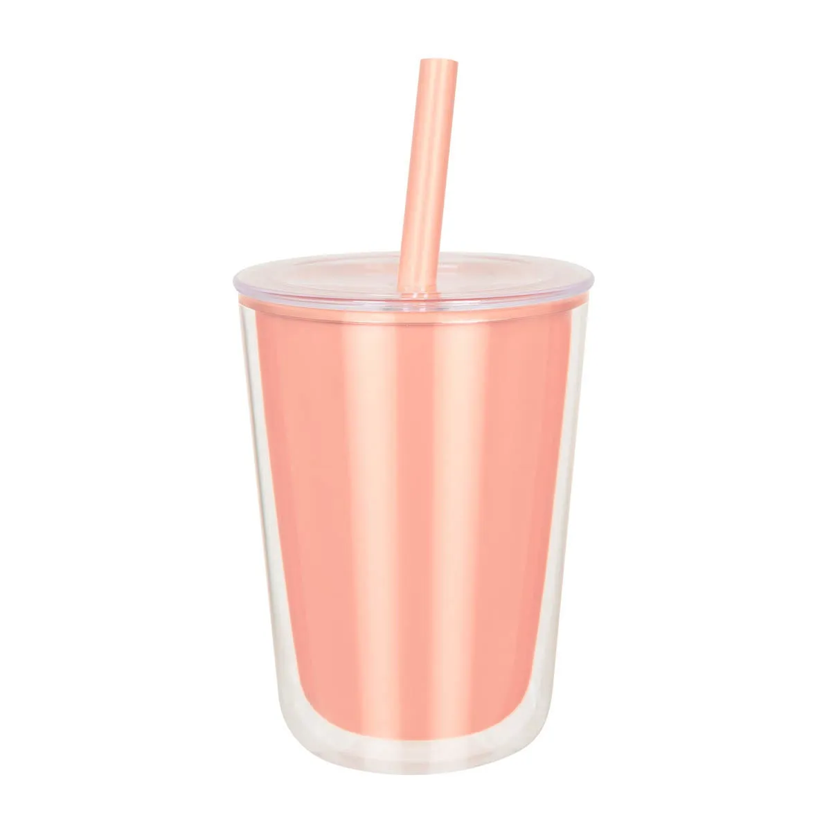 Vaso transparente con pared interior de color.
