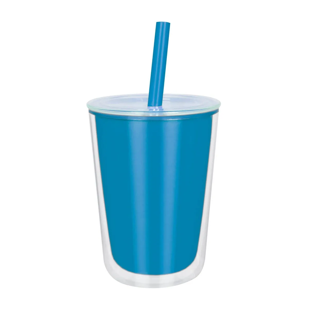 Vaso corporativo transparente con popote.