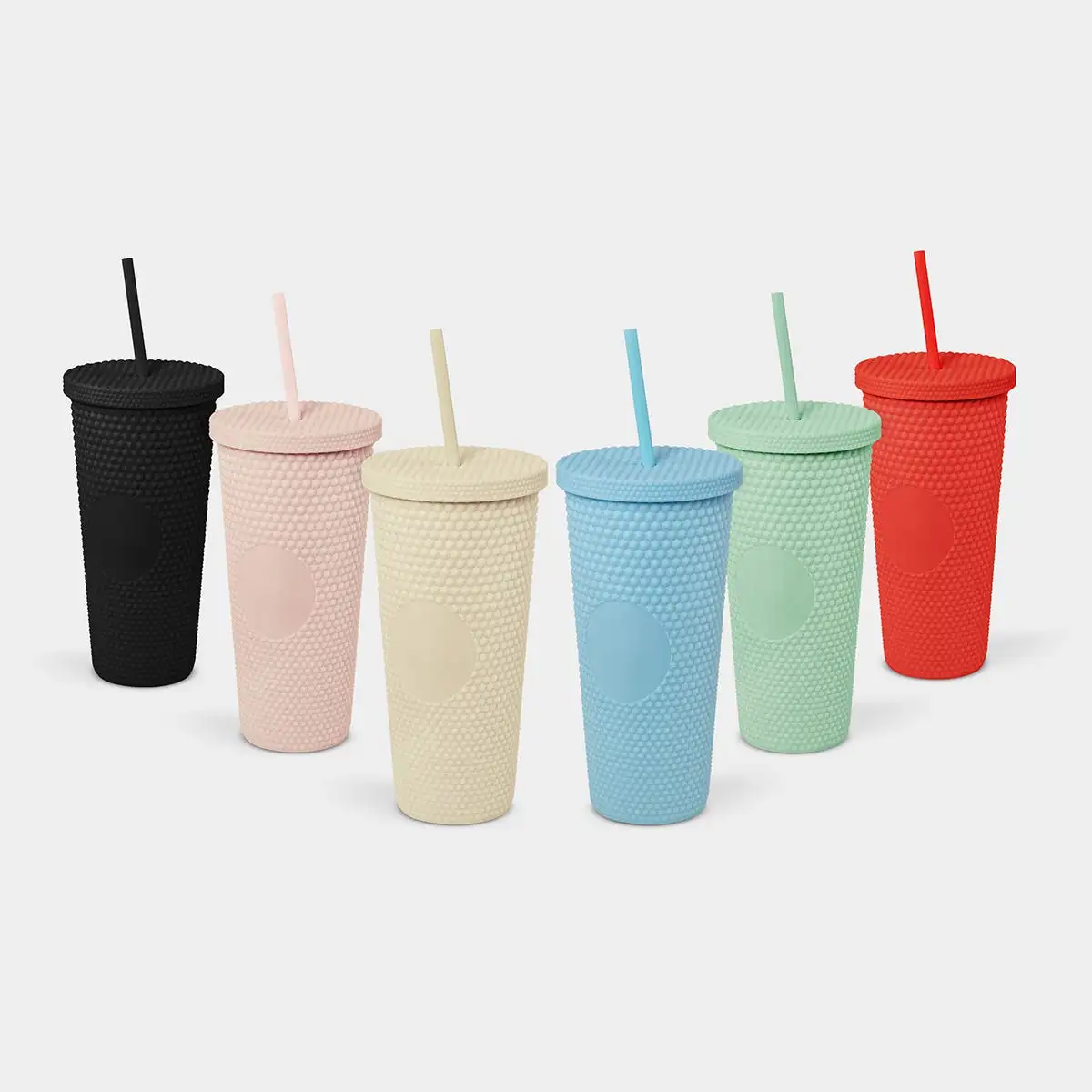 Vaso ELMAS rubber finish con popote.