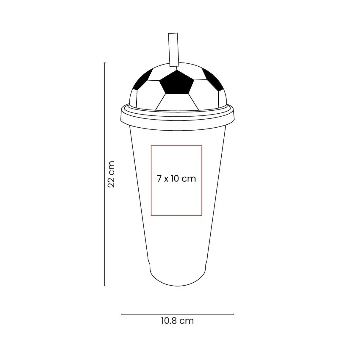 Vaso reutilizable con diseño de balón