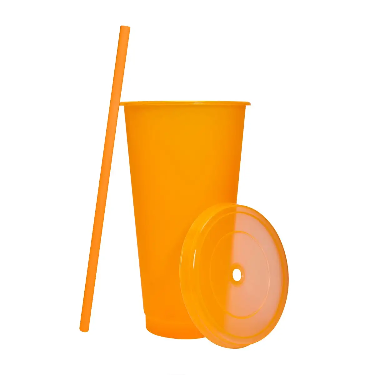 Vaso plástico con popote para eventos corporativos.