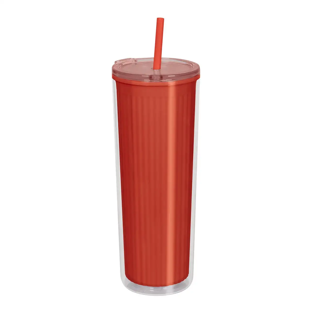 Vaso NELI con tapa push y popote para empresas.
