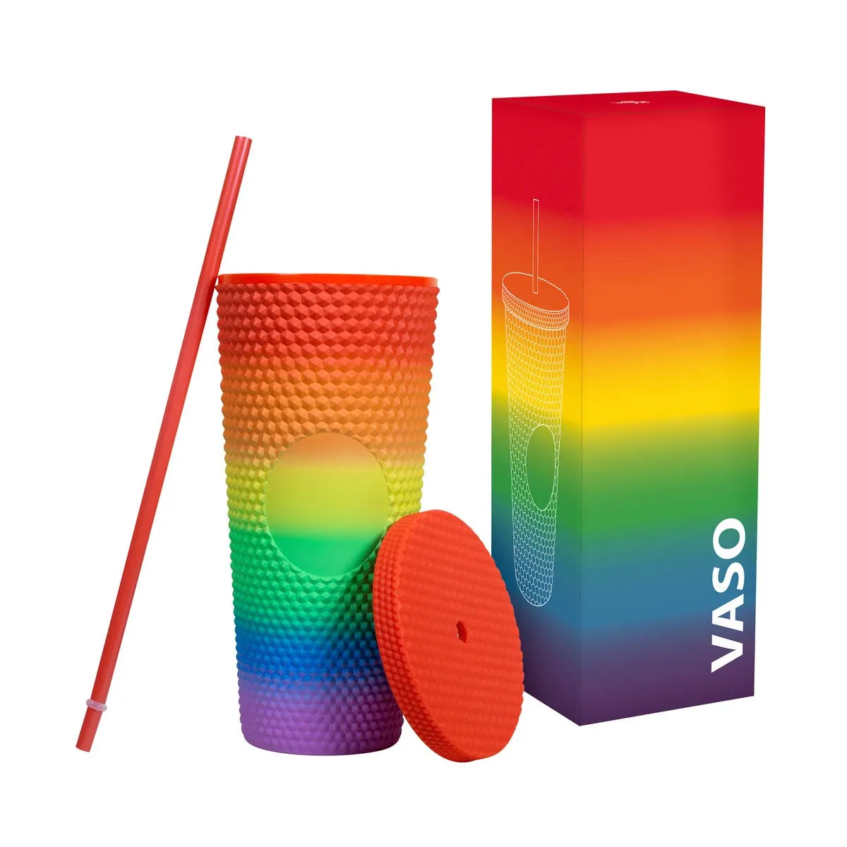 Vaso PRIDE con textura de picos y acabado rubber.