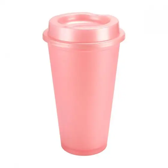 Vaso promocional con tapa ranurada para campañas de marca.