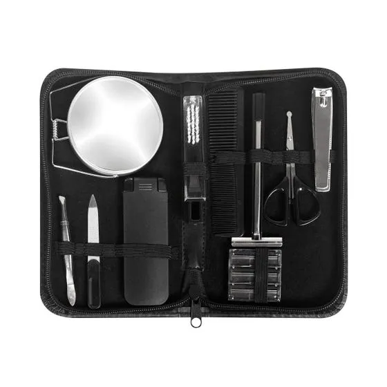 Set de cuidado personal para viajes corporativos.