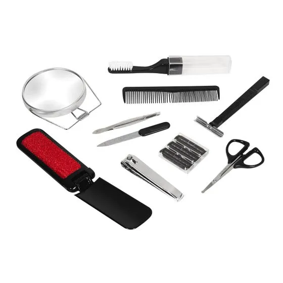 Kit promocional con accesorios de higiene personal.