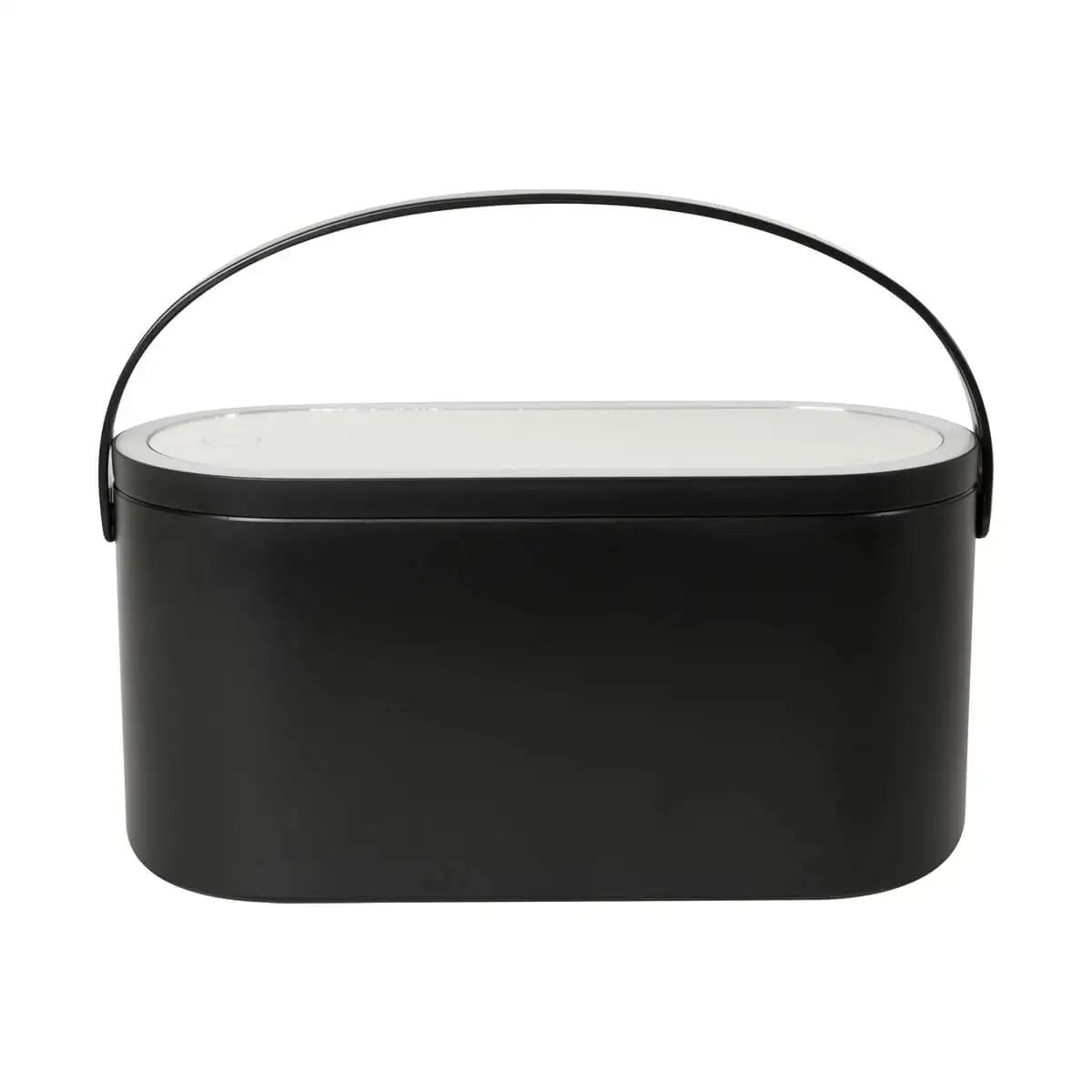 Neceser con espejo ajustable para maquillaje.